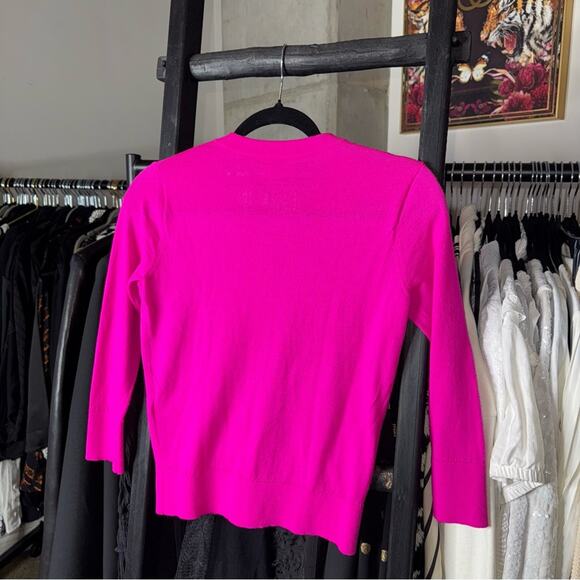 Kate Spade XS Hot Pink Wool Cardigan with Rhinestone Studs - Picture 7 of 7